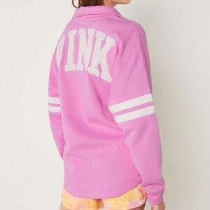 PINK Victoria's Secret Pink and White Zip-Up Jacket